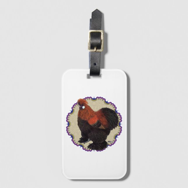 Silkie Circle Luggage Tag (Front Vertical)