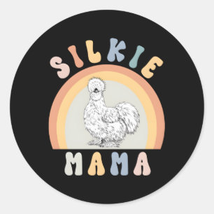 Silkie Mama Silky Chicken Mum Farm Animal Classic Round Sticker