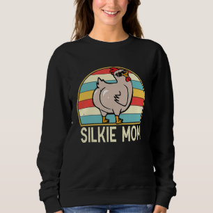 Silkie Mom Cute Chicken Breed Mom Farmer for Wome Sweatshirt