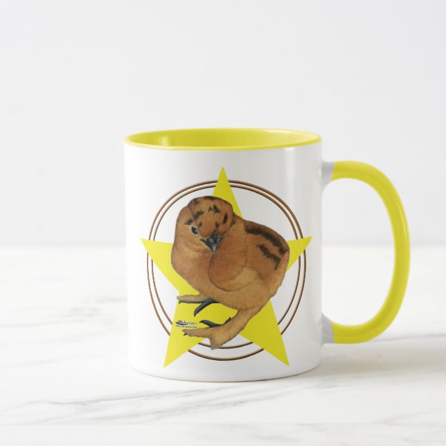 Silkie Red Chick Star Mug (Right)