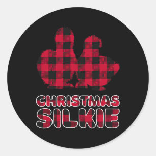 Silkie Silkie Chicken Plaid Silkies _1 Classic Round Sticker