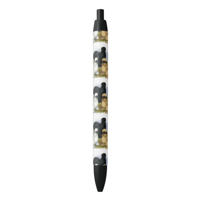 Silkie Trio Black Ink Pen (Front Vertical)