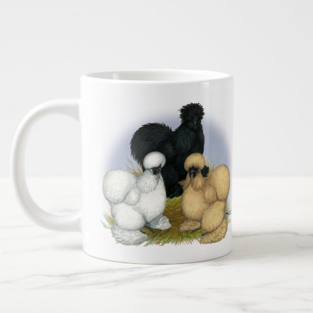 Silkie Trio Large Coffee Mug (Left)