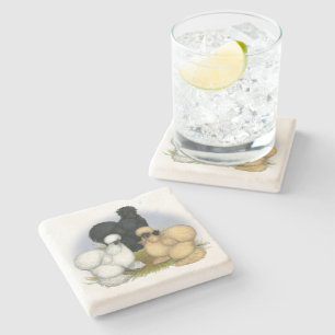 Silkie Trio Stone Coaster