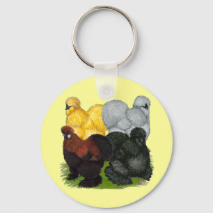 Silkies:  Assorted Roosters Key Ring