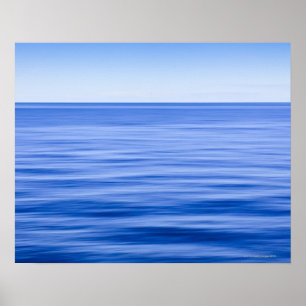 Silky calm sea, blue sky, motion blur poster