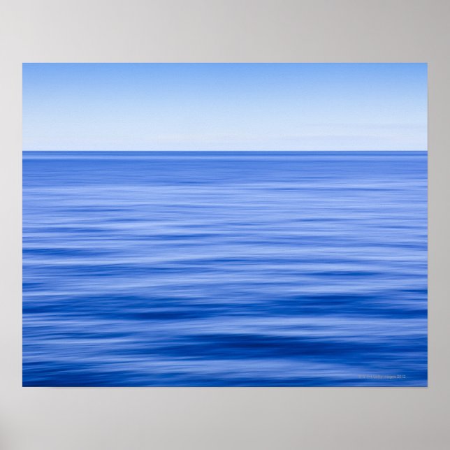 Silky calm sea, blue sky, motion blur poster (Front)