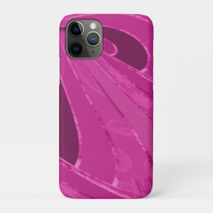 Silky curved lines abstract in pink iPhone 11 pro case