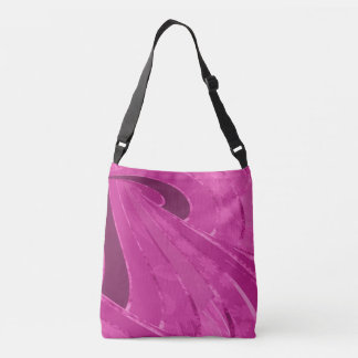 Silky curved lines abstract in pink crossbody bag