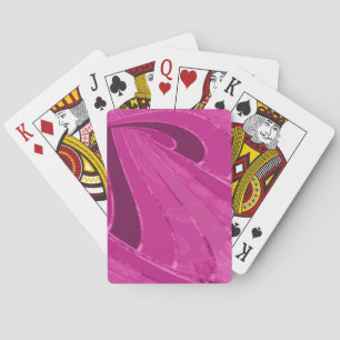 Silky curved lines abstract in pink playing cards