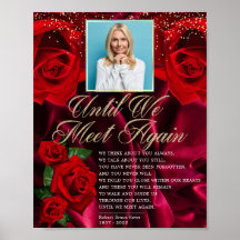 Silky Elegant Red Turkish Roses Funeral Poem Sign