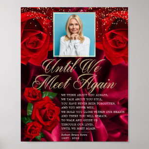 Silky Elegant Red Turkish Roses Funeral Poem Sign