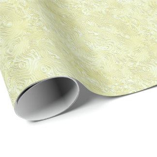 Silky Faux Moire Pattern in Shimmering Yellow Wrapping Paper