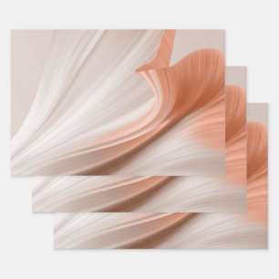 Silky Furl Touch of Peach Wrapping Paper Sheet
