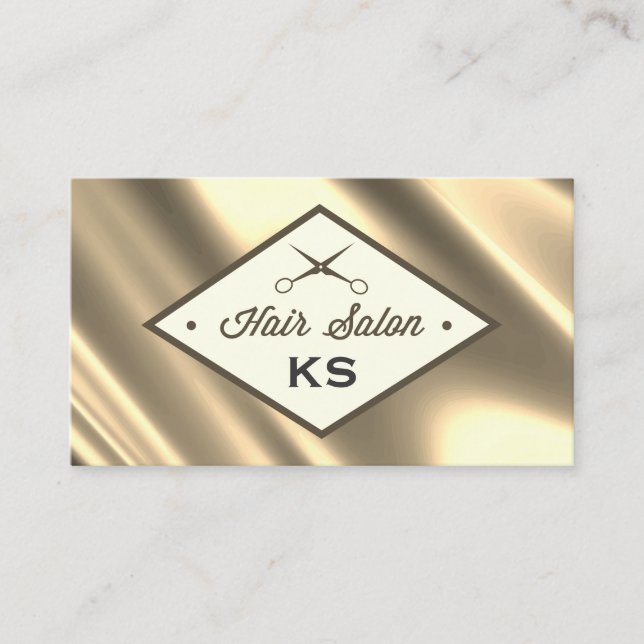 Silky Gold Hair Stylist Business Card (Front)