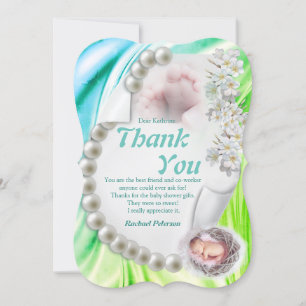 Silky Ivory Pearl Baby Than You card