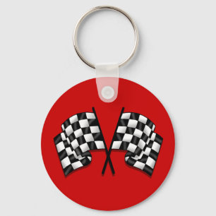 Silky looking Motorsport chequered flag gear Key Ring