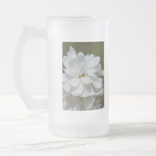 Silky Magnolia Frosted Glass Beer Mug