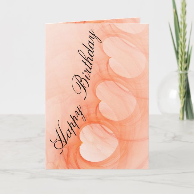 Silky Orange Abstract Heart Artwork Custom Card (Front)