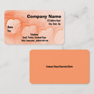 Silky Orange Abstract Heart Line Business Card
