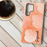 Silky Orange Heart Line Abstract Art Personalised Samsung Galaxy Case<br><div class="desc">This case features a silky orange fractal artwork heart design. Personalise the template field with a name,  monogram initial(s) or use the Edit Design tool to select a font style,  size,  and colour you like.</div>