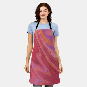Silky peach Fabric Abstract Apron