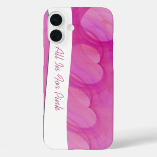 Silky Pink Heart Abstract Line Customised iPhone 16 Plus Case
