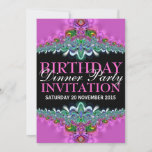 Silky Pink Lace Birthday Dinner Party Invitations<br><div class="desc">Silky pink and teal green fractal lace design Dinner Party Invitations suitable for Ladies,  Girls Birthdays,  Girls night out or Girls Night In party,  Special Get together,  Reunions,  for family,  business associates and friends 

Like my designs & Art?</div>