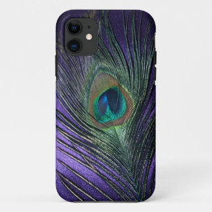 Silky Purple Peacock Feather iPhone 11 Case