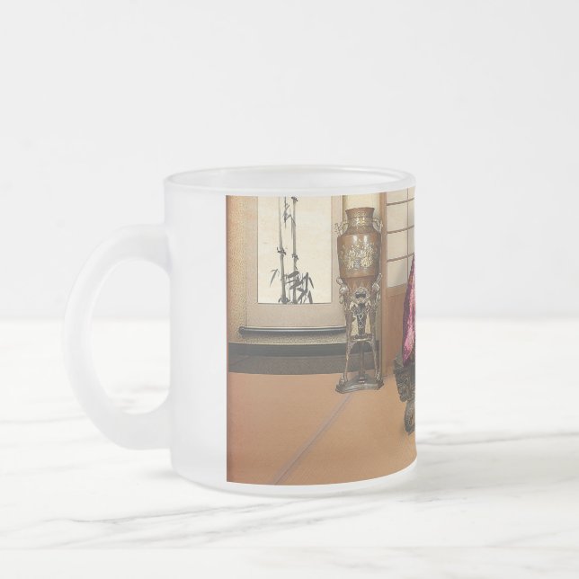 Silky Rice Powder Frosted Glass Coffee Mug (Left)