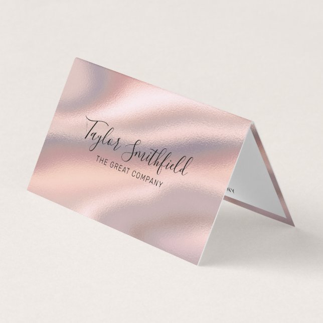 Silky Rose Gold Trendy Elegant Modern Business Card (Front)