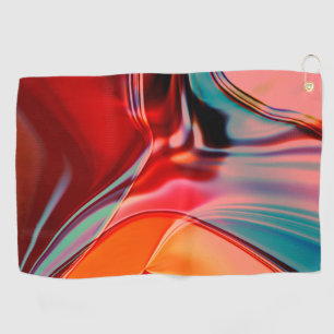Silky satin red shades twisted reflecting lighting golf towel