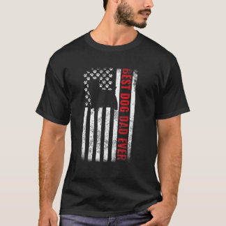 Silky Terrier Best Dog Dad Ever American Flag Men T-Shirt