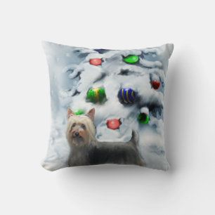 Silky Terrier Christmas Cushion