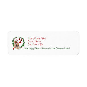 Silky Terrier Christmas  Return Address Labels