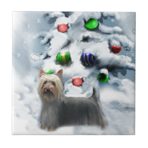 Silky Terrier Christmas Tile