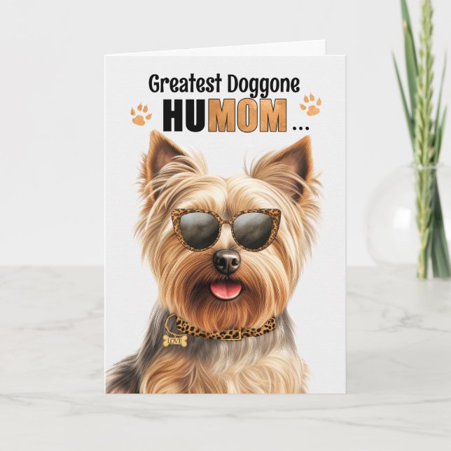 Silky Terrier Dog Best HuMOM Ever Mother's Day Holiday Card (Front)