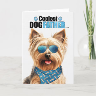 Silky Terrier Dog Coolest Dad Father's Day Holiday Card