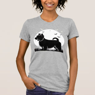 Silky Terrier Dog � Halloween Moon Silhouette Clas T-Shirt