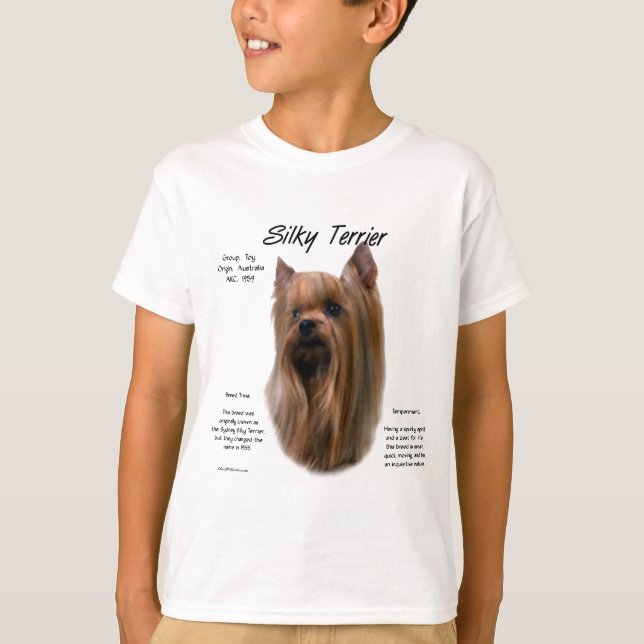 Silky Terrier History Design T-Shirt (Front)