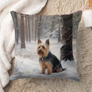 Silky Terrier Let It Snow Christmas  Cushion