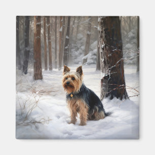 Silky Terrier Let It Snow Christmas Magnet