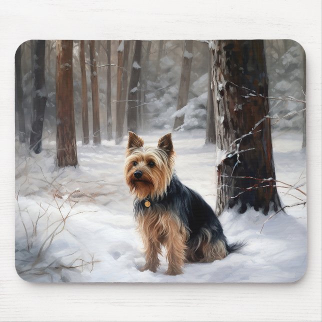 Silky Terrier Let It Snow Christmas  Mouse Mat (Front)