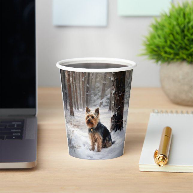 Silky Terrier Let It Snow Christmas  Paper Cups (Insitu)