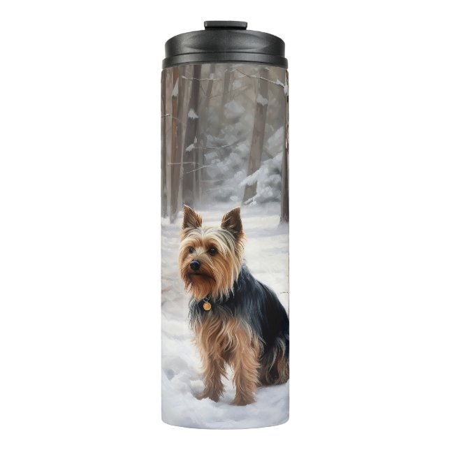Silky Terrier Let It Snow Christmas  Thermal Tumbler (Front)