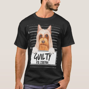 Silky Terrier Mugshot Guilty Dog T-Shirt