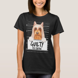 Silky Terrier Mugshot Guilty Dog T-Shirt
