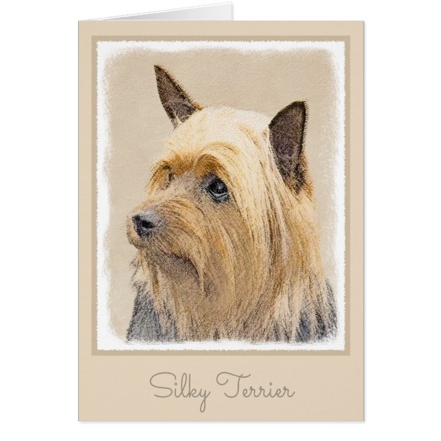 Silky Terrier Painting - Cute Original Dog Art (Front)