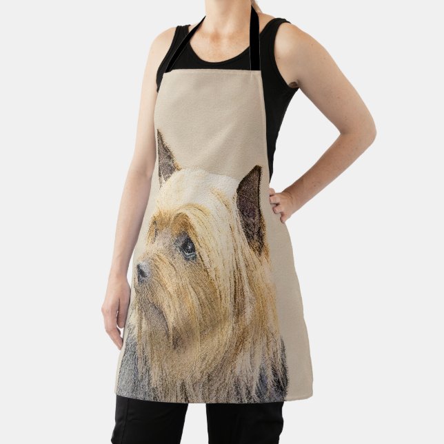 Silky Terrier Painting - Cute Original Dog Art Apron (Insitu)