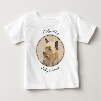 Silky Terrier Painting - Cute Original Dog Art Baby T-Shirt